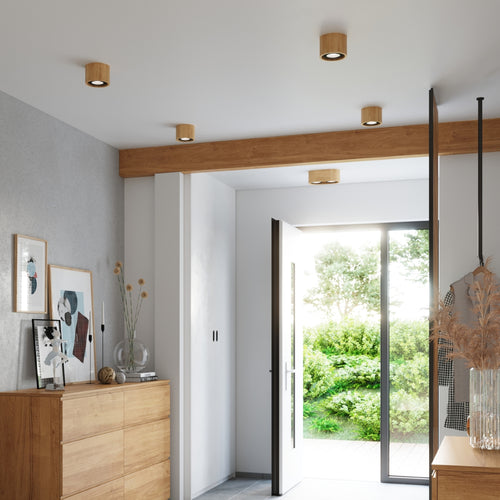 Sollux Lighting Plafond BASIC 1 natuurlijk hout - 14x14x10cm