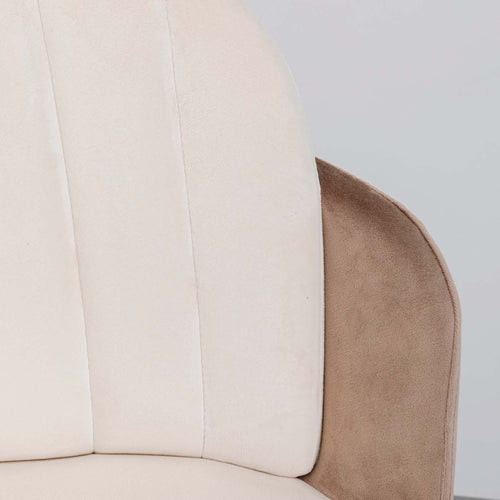 Kare Design Barkruk Hojas - fluweel - beige en taupe