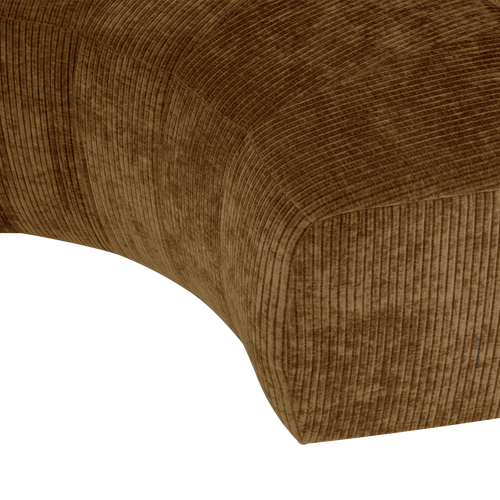 WOOOD eetbank halfronde hoek rugleuning Mojo Base - Rib - H.geel - 83x152x76