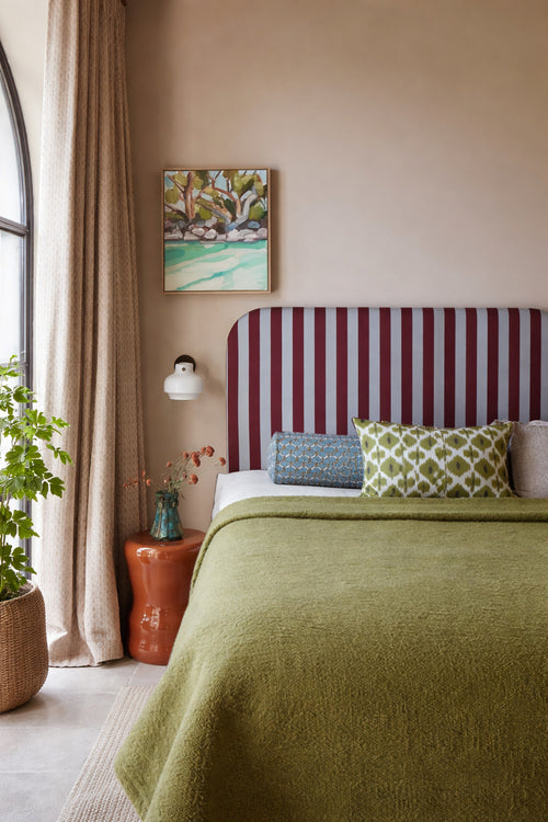 Gestoffeerd fluwelen hoofdbord met strepen 160x97cm