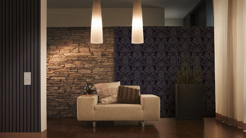 A.S. Création behang strepen donkergrijs en zwart - 53 cm x 10,05 m - AS-361673