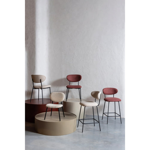 WOOOD eetkamerstoelen Kjeld - Polyester - Rouge - Set van 2 - vtwonen shop