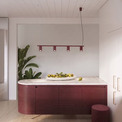 Sollux Lighting Kroonluchter RAYO 4 bordeaux - 122x6x208cm