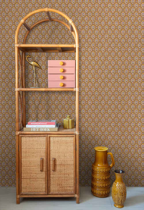 ESTAhome behang vintage bloemen bruin en lila paars - 50 x 900 cm - 131541 - vtwonen shop