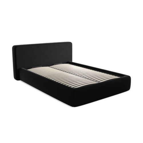 LaMiaSofa Bed met opbergruimte Firenze - velours - zwart - 180x225x82