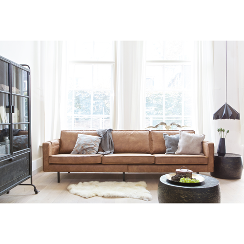 WOOOD 3-zits bank Rodeo - Recycle Leer - Cognac - 85x277x86 - vtwonen shop