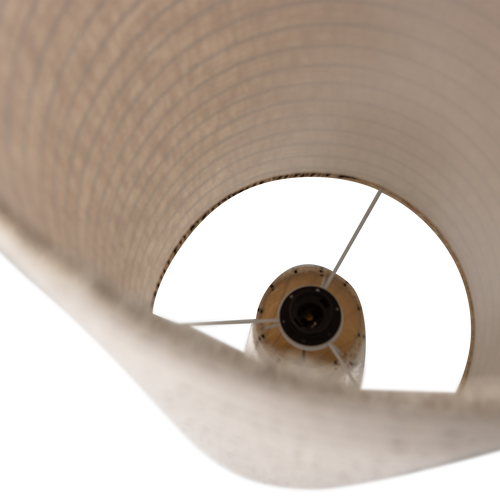 WOOOD vloerlamp Loft - Metaal/Bouclé - Naturel Met Strepen 130xØ30 cm - vtwonen shop