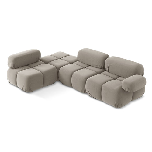 LaMiaSofa hoekbank links Sanremo - velours - taupe - 285x190x70