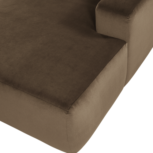 WOOOD chaise longue bank rechts Mojo Base - Velvet - Taupe - 74x112x162