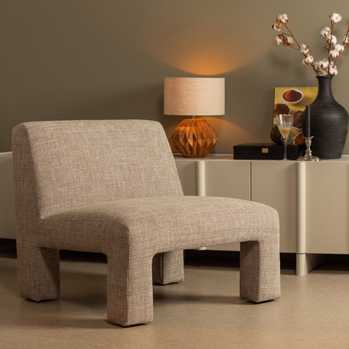 WOOOD fauteuil Lavid - Polyester - Naturel - 73x74x84 - vtwonen shop