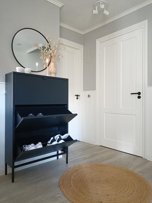 MaximaVida metalen locker schoenenkast Finn 25 x 80 x 125 cm zwart