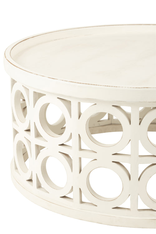 J-Line salontafel Gekerfd - hout - wit - vtwonen shop