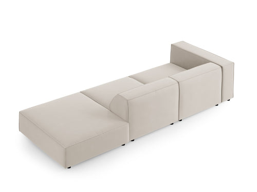 Cosmopolitan Design Rechte bank Arendal 4-zits, flueel, ecru - 102x262x70cm