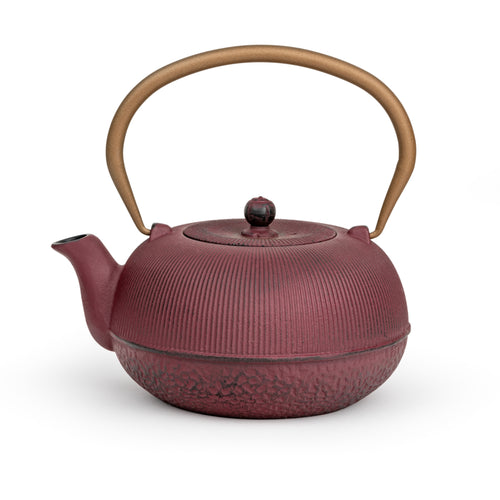 Bredemeijer - Gietijzeren theepot Sichuan - 1 liter - Plum - Met filter - vtwonen shop