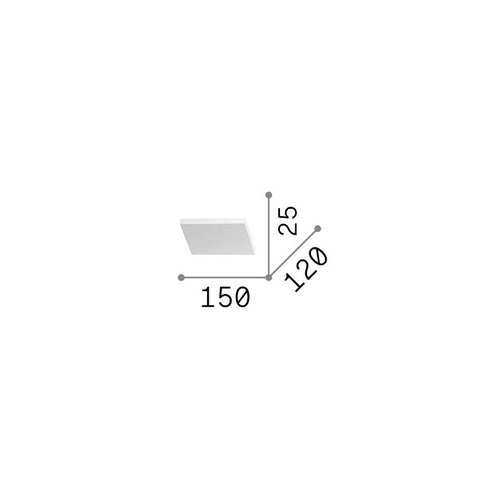 Ideal Lux BLOCK 15 cm vlakke wandspot, wit, 1x LED 900lm 3000K