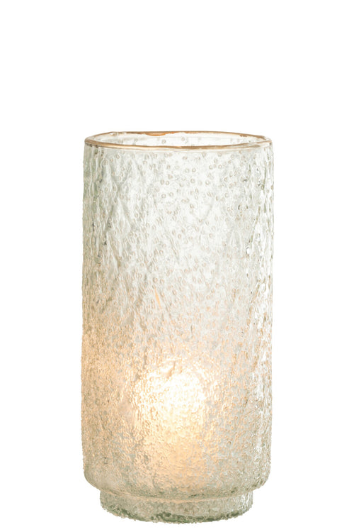 J-Line windlicht Rand - glas - goud/transparant - large