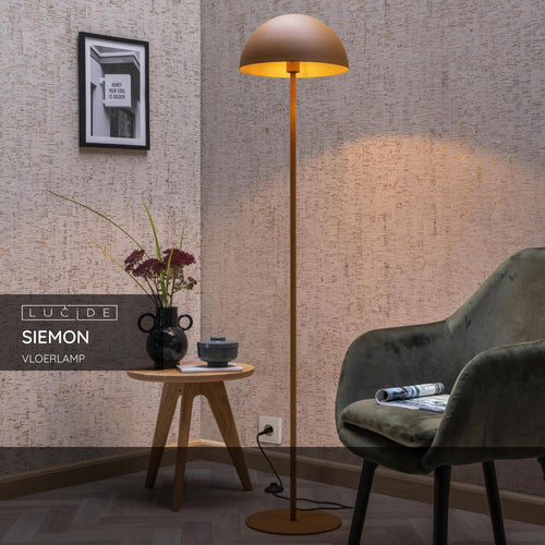 Lucide vloerlamp SIEMON - 1xE27 - Okergeel - vtwonen shop