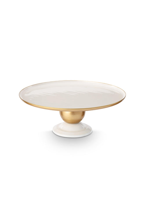 Pip Studio Serveerschaal Rond - Wit/ Goud - 32x12.5cm - vtwonen shop