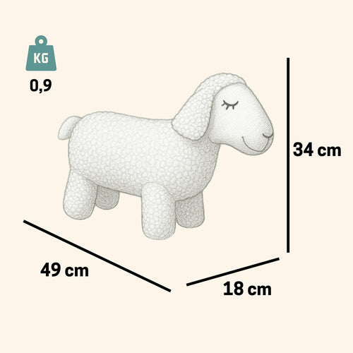 Pintado & Lacado knuffeldier Schaap - wit - 49 cm