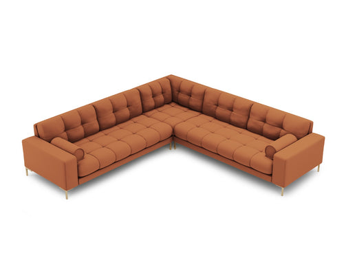 Cosmopolitan Design Symmetrische hoekbank Bali 6-zits, structurele stof, baksteen - 256x256x75cm