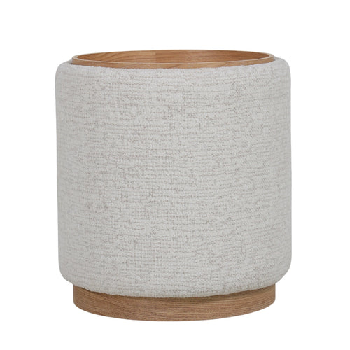 DÉJA Living Bijzettafel Marcia - Rond Beige/Naturel - Incl. Opbergruimte - Ø40cm