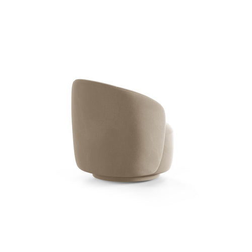 Cosmopolitan Design - Draaistoel Savona flueel lichtbeige - 72.5x69x70.5cm