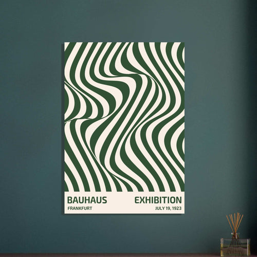 Artfulprints Poster met Lijst Bauhaus - Exhibition Frankfurt green   - 30x40 cm - Groen
