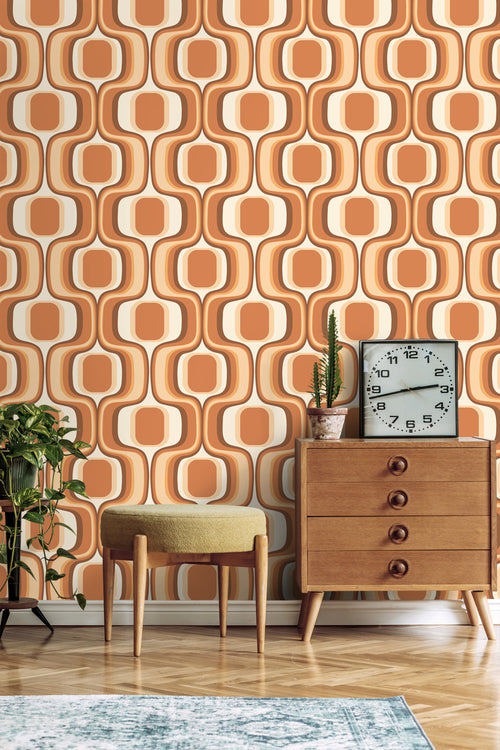 ESTAhome behang retro ornamenten terracotta - 50 x 900 cm - 131585 - vtwonen shop