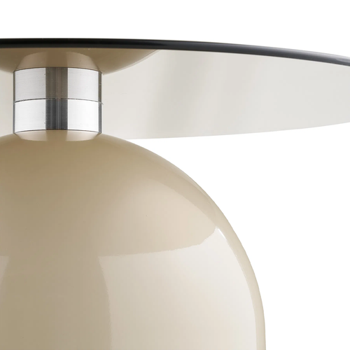 Artichok Raiza metalen salontafel beige met glazen blad - Ø70