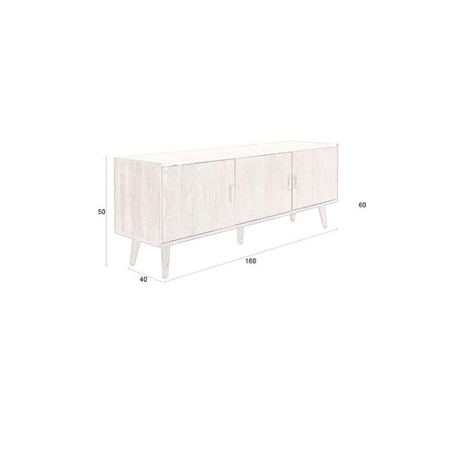 Dutchbone Arda Dressoir Travertin / Hout - Beige - vtwonen shop