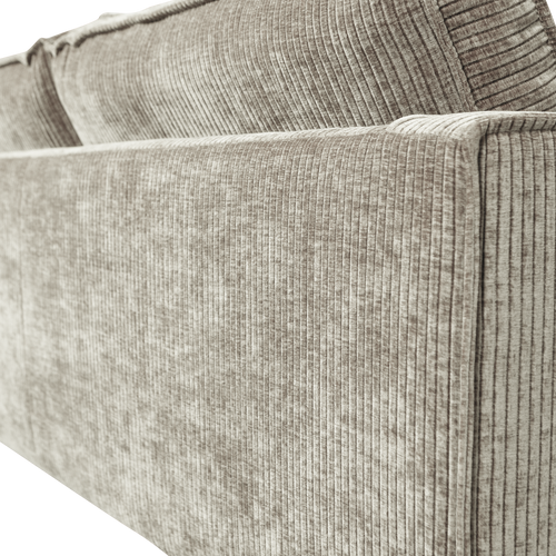 WOOOD 3-zits bank Rodeo - Ribstof - Donkerzand - 85x277x86 - vtwonen shop