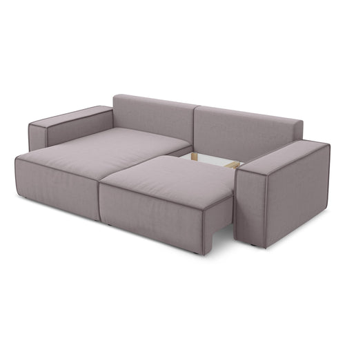 LaMiaSofa hoekbank links Livorno - velours - lavendel - 257x148x82