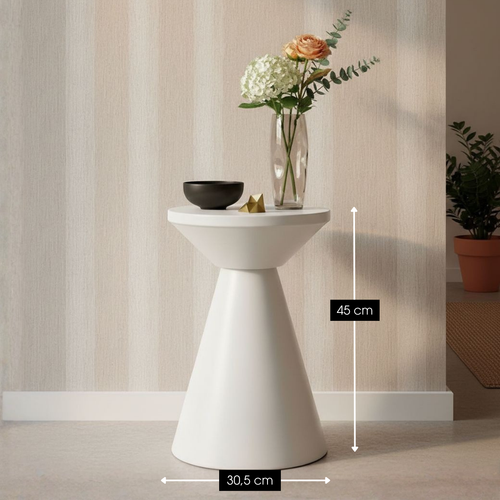 Mica Decorations Jim Bijzettafel - Bijzettafel Rond H45 x Ø31 cm - Ijzeren Tafeltje voor Woonkamer of Slaapkamer - Plantentafeltje - Nachtkastje