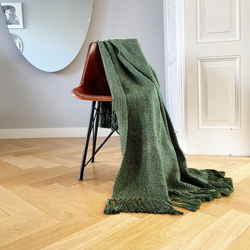 Malagoon plaid Marble - donkergroen - 125x150cm