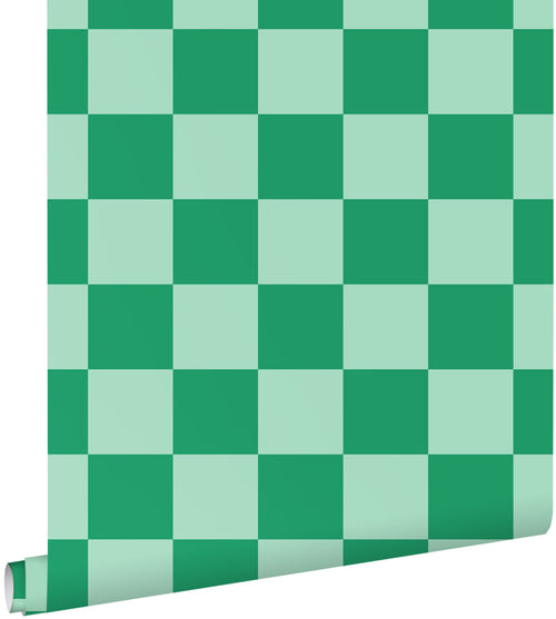ESTAhome behang geblokt motief mintgroen en groen - 53 cm x 10.05 m - 130916 - vtwonen shop