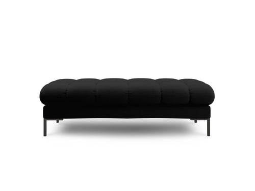 Cosmopolitan Design Bank Bali 2-zits, structurele stof, zwart - 62x133x40cm