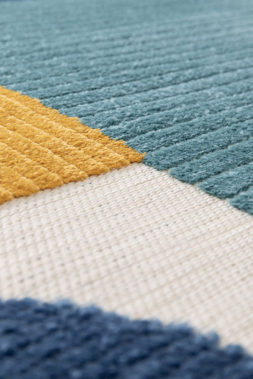 Garden Impressions Art deco karpet - 200x290 cm - blue - yellow - vtwonen shop