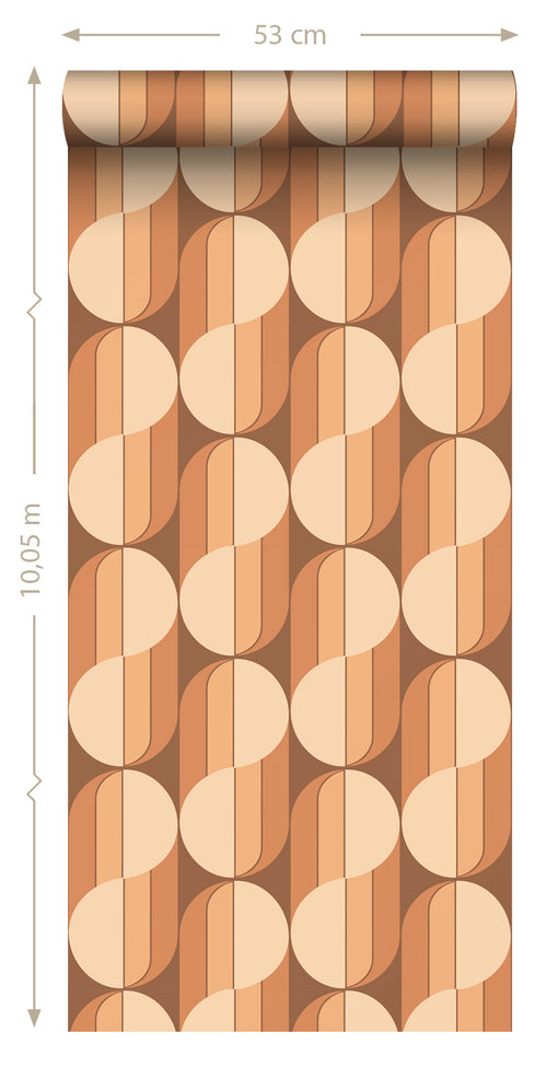 ESTAhome behang retro ornamenten terracotta - 50 x 900 cm - 131590 - vtwonen shop