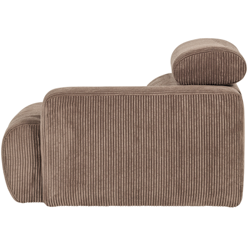 WOOOD 1-zits element bank arm links Novi - Ribstof - Taupe - 86x109x113