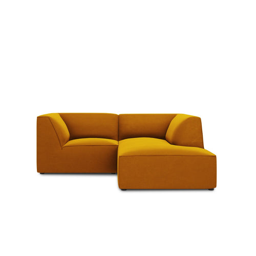 Cosmopolitan Design - Modulaire hoekbank rechts Siena 3-zits, flueel geel - 180x186x69cm