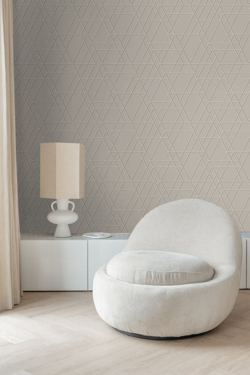 ESTAhome behang grafisch 3D motief taupe - 50 x 900 cm - 139600 - vtwonen shop