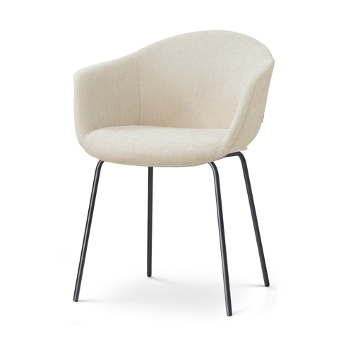 Nolon Nora-Otis Eetkamerstoel Cotton Beige - met Armleuning - Zwart - vtwonen shop
