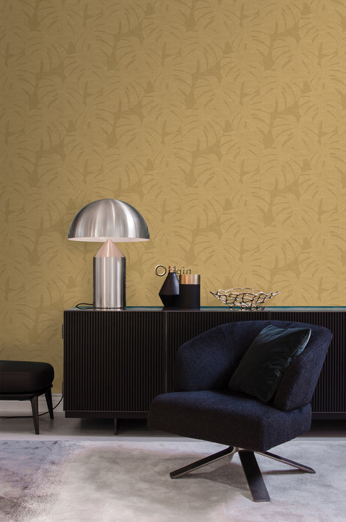 Origin Wallcoverings behang tropische bladeren okergeel - 50 x 900 cm - 347811 - vtwonen shop