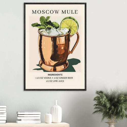 Artfulprints Poster Moscow Mule cocktail I - Ingrediënten   - 30x40 cm - Meerkleurig