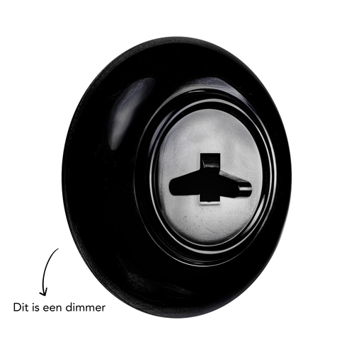 De Oude Schakelaar dimmer - mat zwart - rond - vtwonen shop