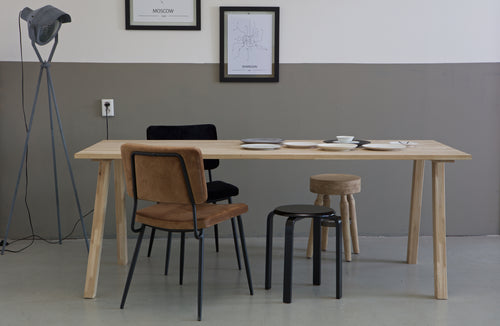 WOOOD tafelblad incl. a-poot Tablo - Onbehandeld - Eiken - 74,4x200x90 - vtwonen shop