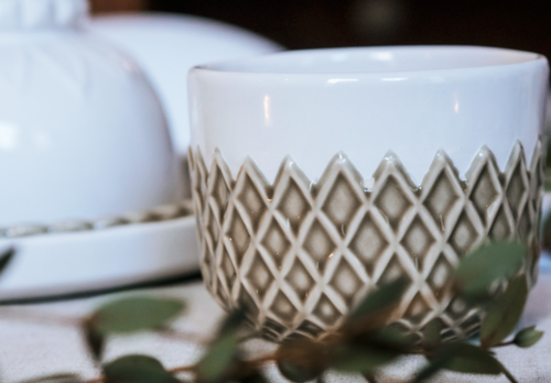 Return to Sender Kom - Taupe ruitmotief - vtwonen shop