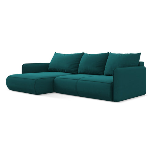 LaMiaSofa hoekbank links Palermo - velours - marien - 240x148x86