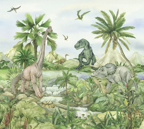 Sanders & Sanders fotobehang dinosaurussen groen - 270 x 300 cm - 601185