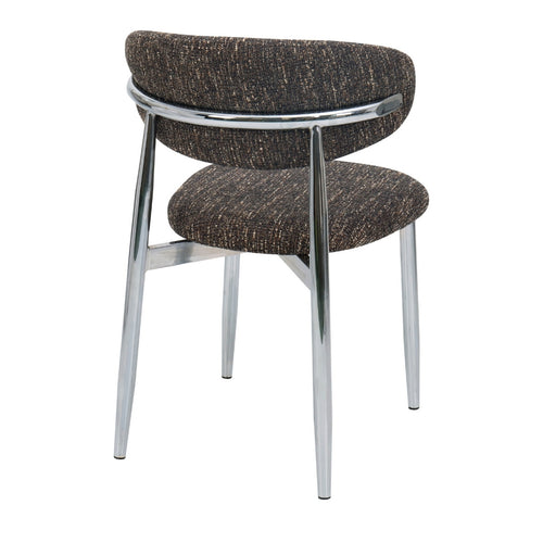 DÉJA Living Eetkamerstoel Skara - Donkerbruin/Chrome - Set van 2 - vtwonen shop